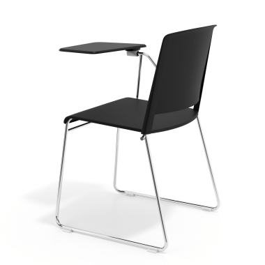 silla con pala negro con pala de escritura tela sin brazos 5