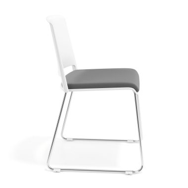silla confidente blanco gris sin brazos tapizada tela sin brazos 3