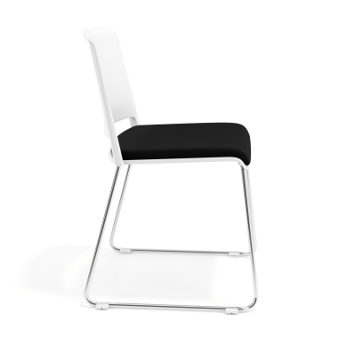 silla confidente blanco negro sin brazos tapizada tela sin brazos 3