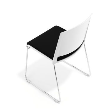 silla confidente blanco negro sin brazos tapizada tela sin brazos 7