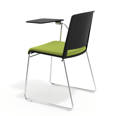 silla con pala negro verde con pala de escritura tapizada tela sin brazos 5