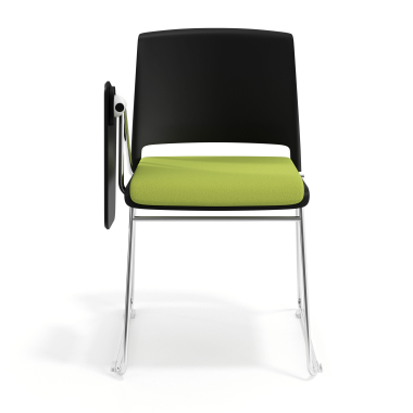 silla con pala negro verde con pala de escritura tapizada tela sin brazos 6