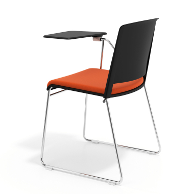 silla con pala negro naranja con pala de escritura tapizada tela sin brazos 5