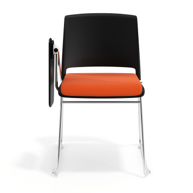 silla con pala negro naranja con pala de escritura tapizada tela sin brazos 6