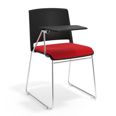 silla con pala negro rojo con pala de escritura tapizada tela sin brazos 1