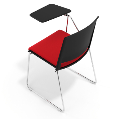 silla con pala negro rojo con pala de escritura tapizada tela sin brazos 7