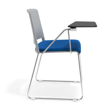 silla con pala gris azul con pala de escritura tapizada tela sin brazos 3