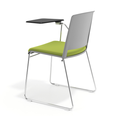 silla con pala gris verde con pala de escritura tapizada tela sin brazos 5