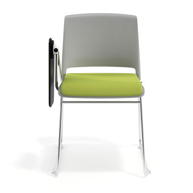 silla con pala gris verde con pala de escritura tapizada tela sin brazos 6