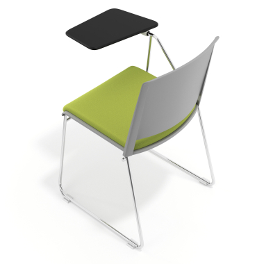 silla con pala gris verde con pala de escritura tapizada tela sin brazos 7