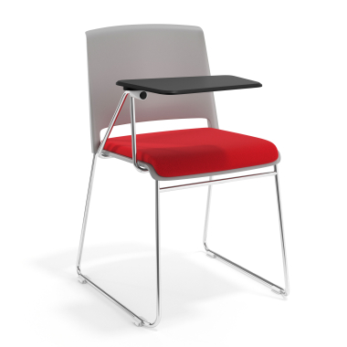 silla con pala gris rojo con pala de escritura tapizada tela sin brazos 1