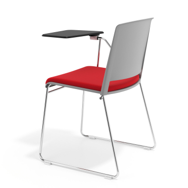 silla con pala gris rojo con pala de escritura tapizada tela sin brazos 5