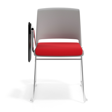 silla con pala gris rojo con pala de escritura tapizada tela sin brazos 6