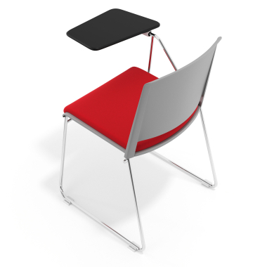 silla con pala gris rojo con pala de escritura tapizada tela sin brazos 7