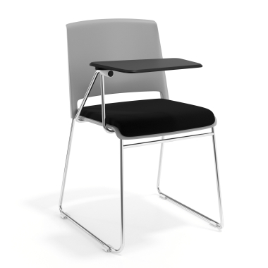 silla con pala gris negro con pala de escritura tapizada tela sin brazos 1