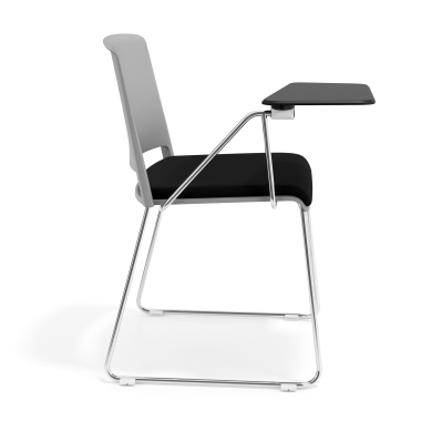 silla con pala gris negro con pala de escritura tapizada tela sin brazos 3