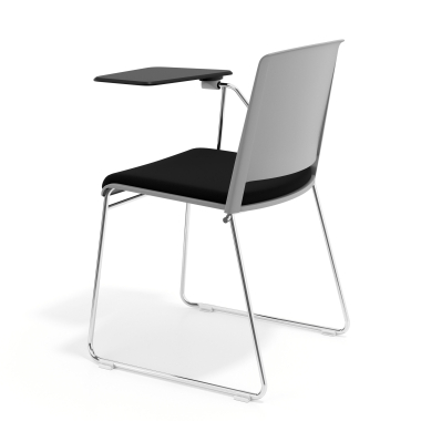 silla con pala gris negro con pala de escritura tapizada tela sin brazos 5