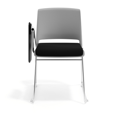 silla con pala gris negro con pala de escritura tapizada tela sin brazos 6