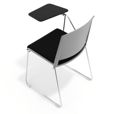 silla con pala gris negro con pala de escritura tapizada tela sin brazos 7