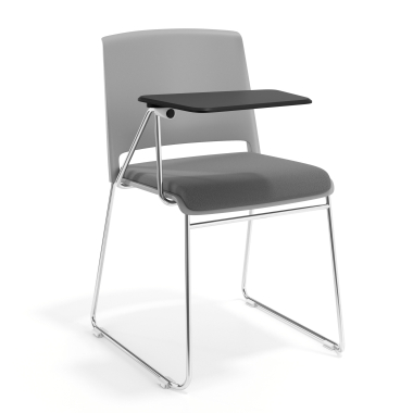 silla con pala gris gris con pala de escritura tapizada tela sin brazos 1