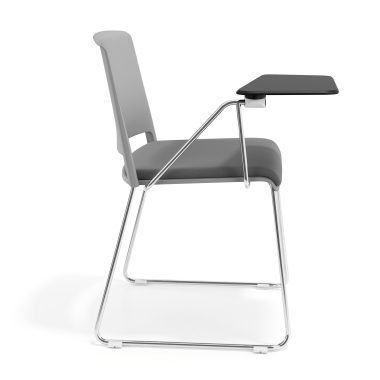 silla con pala gris gris con pala de escritura tapizada tela sin brazos 3