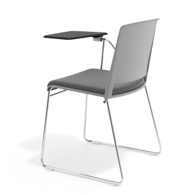 silla con pala gris gris con pala de escritura tapizada tela sin brazos 5