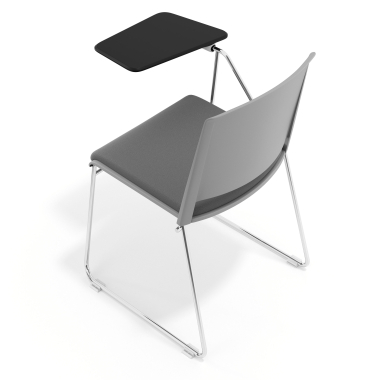 silla con pala gris gris con pala de escritura tapizada tela sin brazos 7