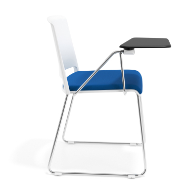 silla con pala blanco azul con pala de escritura tapizada tela sin brazos 3