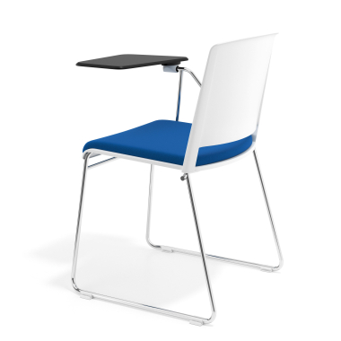 silla con pala blanco azul con pala de escritura tapizada tela sin brazos 5