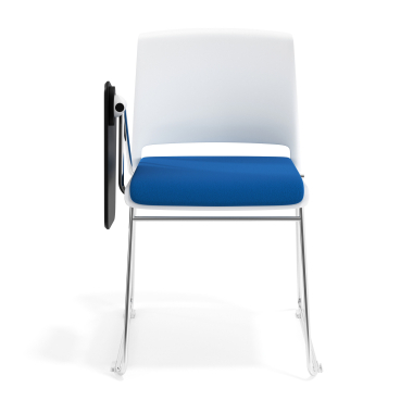 silla con pala blanco azul con pala de escritura tapizada tela sin brazos 6