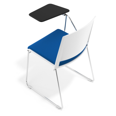 silla con pala blanco azul con pala de escritura tapizada tela sin brazos 7
