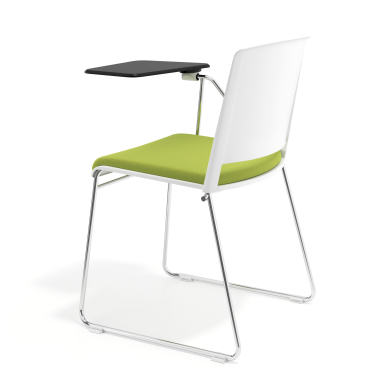 silla con pala blanco verde con pala de escritura tapizada tela sin brazos 5