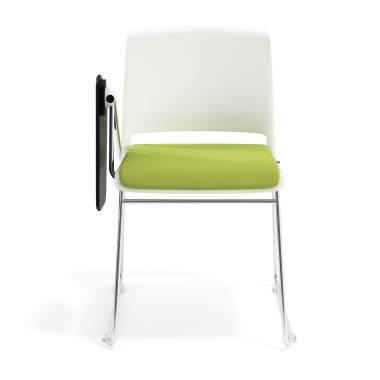 silla con pala blanco verde con pala de escritura tapizada tela sin brazos 6