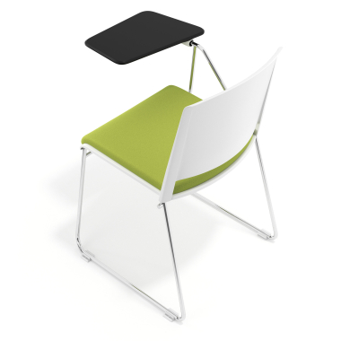silla con pala blanco verde con pala de escritura tapizada tela sin brazos 7
