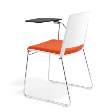 silla con pala blanco naranja con pala de escritura tapizada tela sin brazos 5