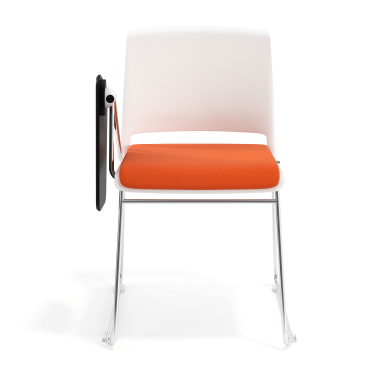 silla con pala blanco naranja con pala de escritura tapizada tela sin brazos 6