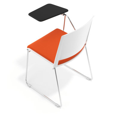silla con pala blanco naranja con pala de escritura tapizada tela sin brazos 7