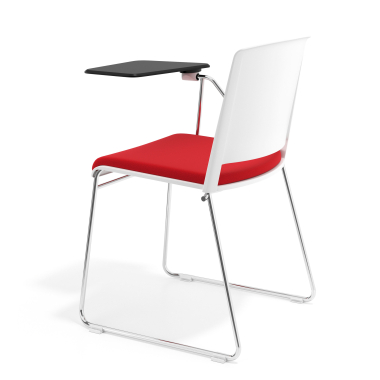 silla con pala blanco rojo con pala de escritura tapizada tela sin brazos 5