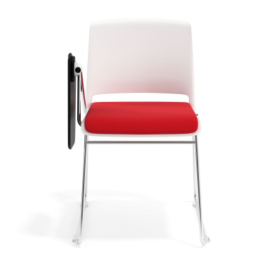 silla con pala blanco rojo con pala de escritura tapizada tela sin brazos 6