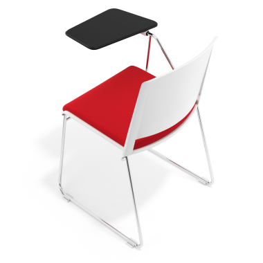 silla con pala blanco rojo con pala de escritura tapizada tela sin brazos 7