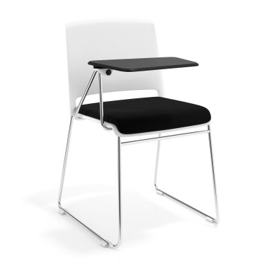 silla con pala blanco negro con pala de escritura tapizada tela sin brazos 1