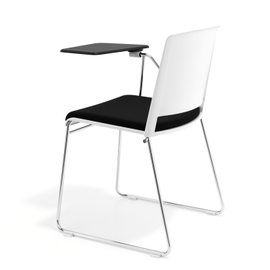 silla con pala blanco negro con pala de escritura tapizada tela sin brazos 5