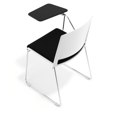 silla con pala blanco negro con pala de escritura tapizada tela sin brazos 7