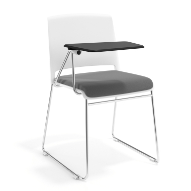 silla con pala blanco gris con pala de escritura tapizada tela sin brazos 1