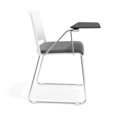 silla con pala blanco gris con pala de escritura tapizada tela sin brazos 3