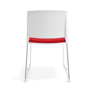 silla confidente blanco rojo sin brazos tapizada tela sin brazos 4