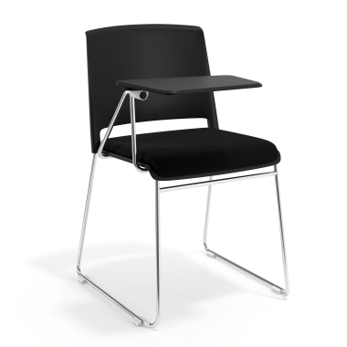 silla con pala negro negro con pala de escritura tapizada tela sin brazos 1