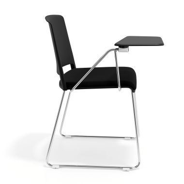 silla con pala negro negro con pala de escritura tapizada tela sin brazos 3