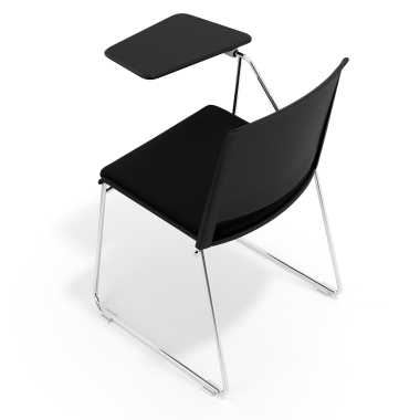 silla con pala negro negro con pala de escritura tapizada tela sin brazos 7