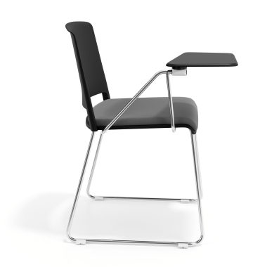 silla con pala negro gris con pala de escritura tapizada tela sin brazos 3